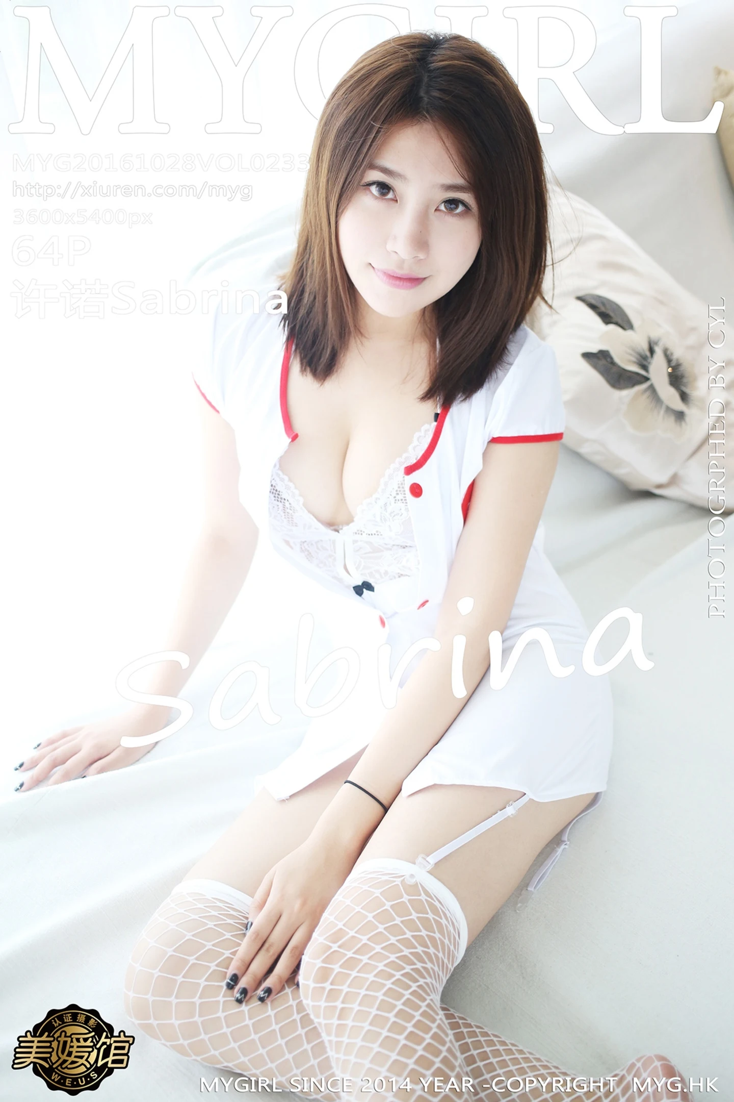 [MyGirl美媛馆]Vol.233_嫩模许诺Sabrina居家私房护士装白色丝袜性感美腿写真64P-秀人网 - XiuRen.Pro